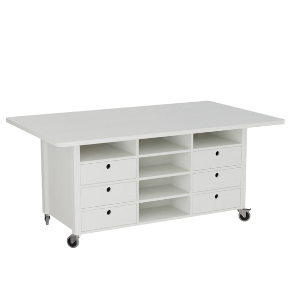 Studiebord Snickaren, 2000x1200 mm Højde 900 mm, hvidbejdset