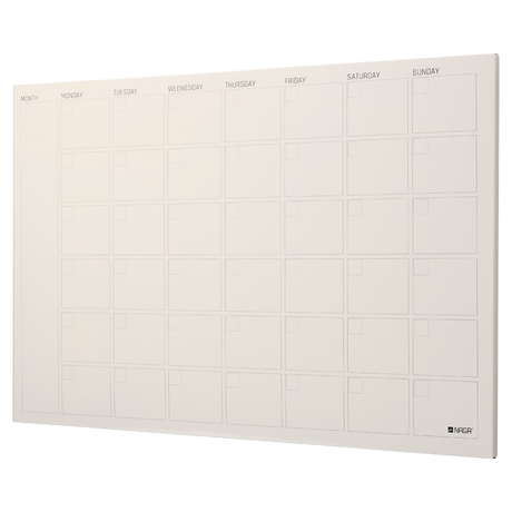 Magnetisk Stål Månedstavle 90 x 60 cm - Beige Engelsk, Organiser Din Måned Effektivt