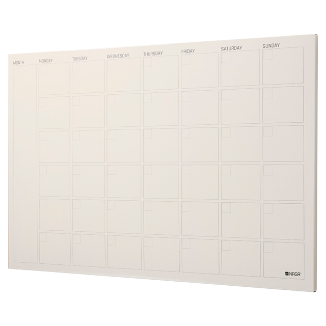 Magnetisk Stål Månedstavle 90 x 60 cm - Beige Engelsk, Organiser Din Måned Effektivt
