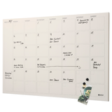 Magnetisk Stål Månedstavle 90 x 60 cm - Beige Engelsk, Organiser Din Måned Effektivt