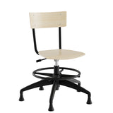 Stol Strong 113, birk laminat med sort stel, glidesko og fodring – image 2