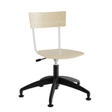 Stol Strong 113, birk laminat med hvidt stel og glidesko – image 1