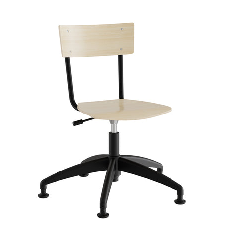 Stol Strong 113, birk laminat med sort stel og glidesko