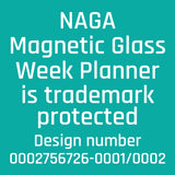 45 x 45 cm. Sort. Glas uge tavle Engelsk