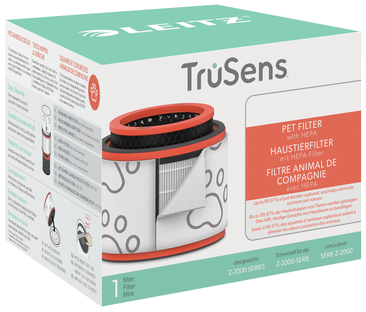 HEPA tromlefilter kæledyr TruSens Medium