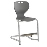 Stol Tarris, grå sæde med alugrå ben og fodplade – image 1