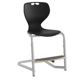 Stol Tarris, sort sæde med alugrå ben og fodplade – image 2