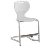 Stol Tarris, hvid sæde med alugrå ben og fodplade