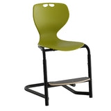 Stol Tarris, oliven sæde med sorte ben og fodplade