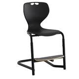 Stol Tarris, sort sæde med sorte ben og fodplade – image 1