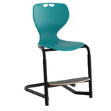 Stol Tarris, turkis sæde med sorte ben og fodplade – image 2