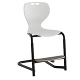 Stol Tarris, hvid sæde med sorte ben og fodplade – image 2