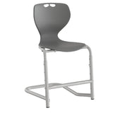 Stol Tarris, grå sæde med alugrå ben og fodstøtte – image 2