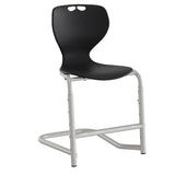 Stol Tarris, sort sæde med alugrå ben og fodstøtte – image 2