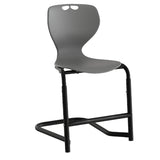 Stol Tarris, grå sæde med sorte ben og fodstøtte