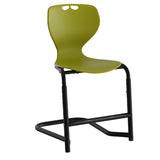 Stol Tarris, oliven sæde med sorte ben og fodstøtte