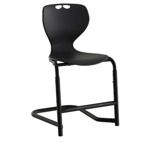 Stol Tarris, sort sæde med sorte ben og fodstøtte