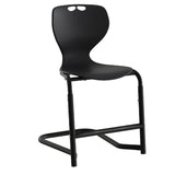 Stol Tarris, sort sæde med sorte ben og fodstøtte