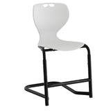 Stol Tarris, hvid sæde med sorte ben og fodstøtte – image 1