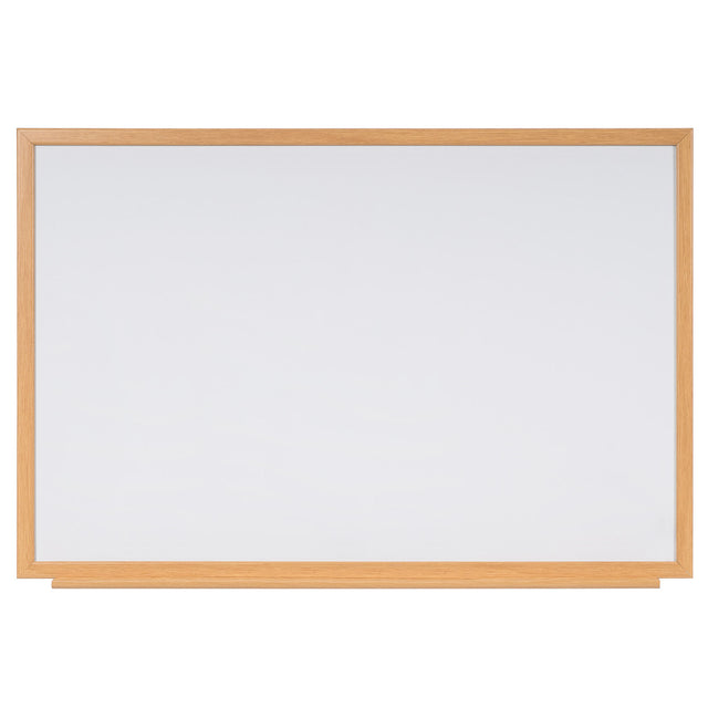 Naga A/S Whiteboard med MDF-ramme i egetræslook, Hvid, 120 x 90 cm (billede 1)
