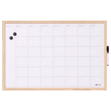 Naga A/S 60 x 40 cm. Whiteboard månedstavle, Træramme, Engelsk – Planlægningstavler (billede 1)
