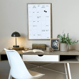 Naga A/S 40 x 60 cm. Whiteboard ugetavle med træramme Engelsk. – Planlægningstavler (billede 2)