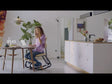 Knæstol Varier Variable Plus sort, REV 634 rød – Aktivitetsstole (billede 1)