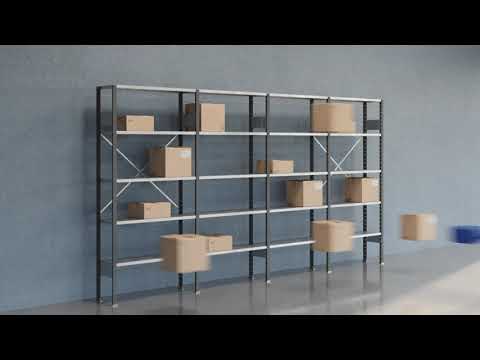 Lagerreol V06 Startsektion 2100x400 mm Åben / 7035 – image 3