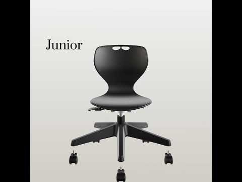 Stol Tarris Junior, blåt sæde med alugråt C-stel – image 3