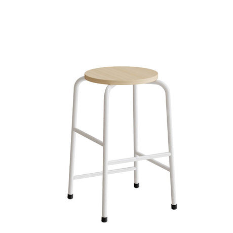 Taburet Adam 116, birk laminat, hvidt stel