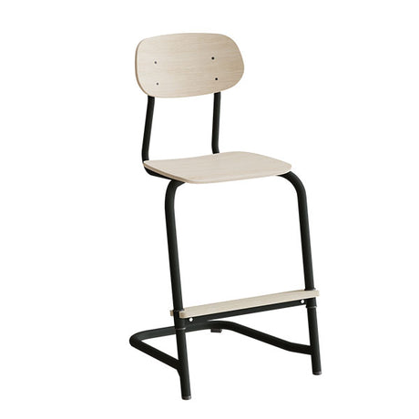 Stol Atlas, fritsving 2114, hvidpigmenteret egelaminat, sortoliven stel