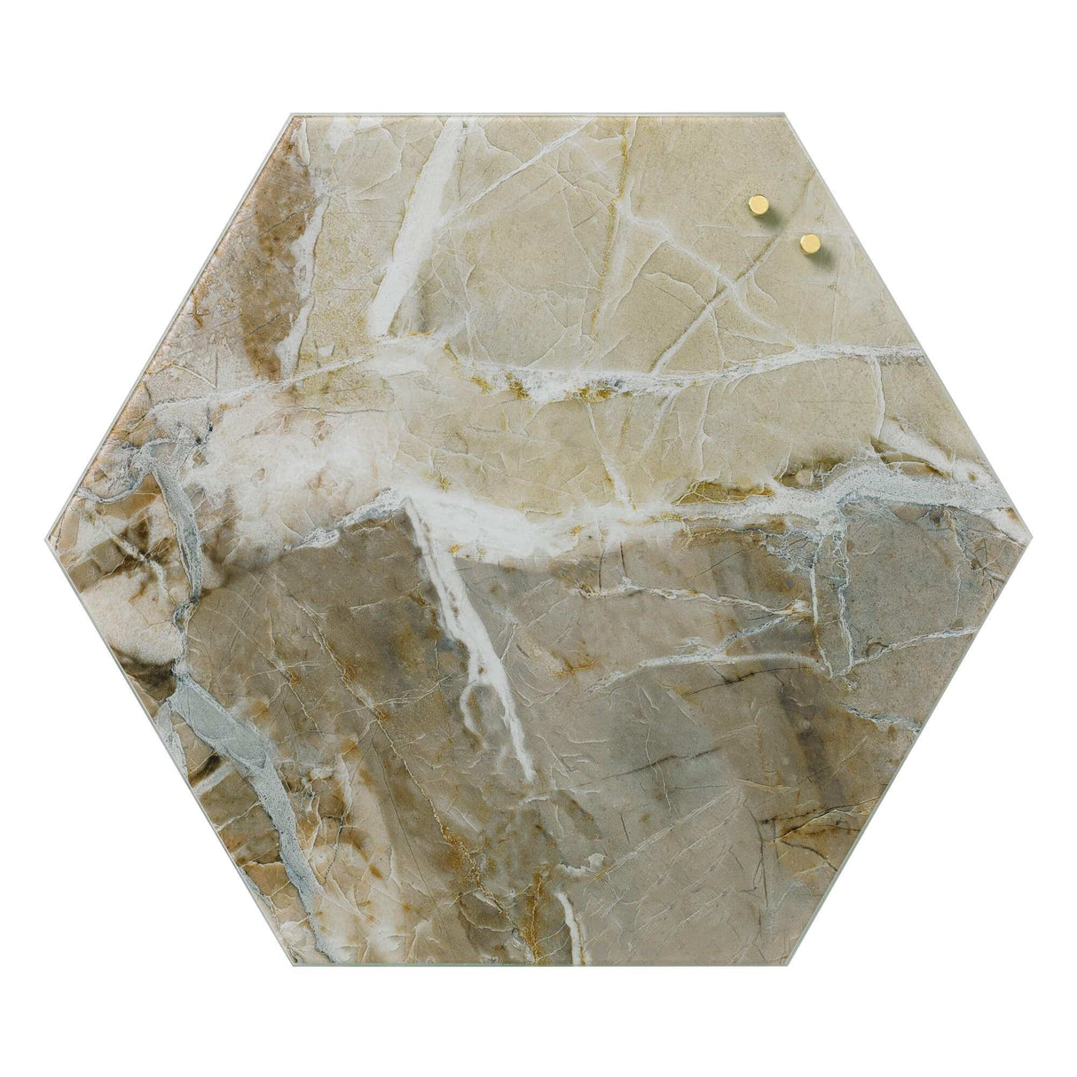 Beige Marmor Magnetisk glastavle | Hexagonal 42 cm. Beige Marmor Magnetisk glastavle  | Officely
