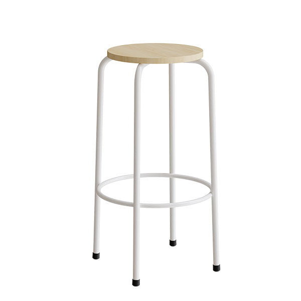 Taburet Bertil 117, massiv birk, hvidt stel – image 4