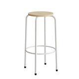 Taburet Bertil 117, massiv birk, hvidt stel