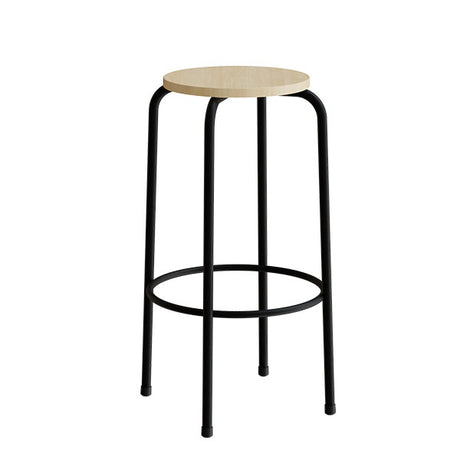 Taburet Bertil 117, massiv birk, sort stel