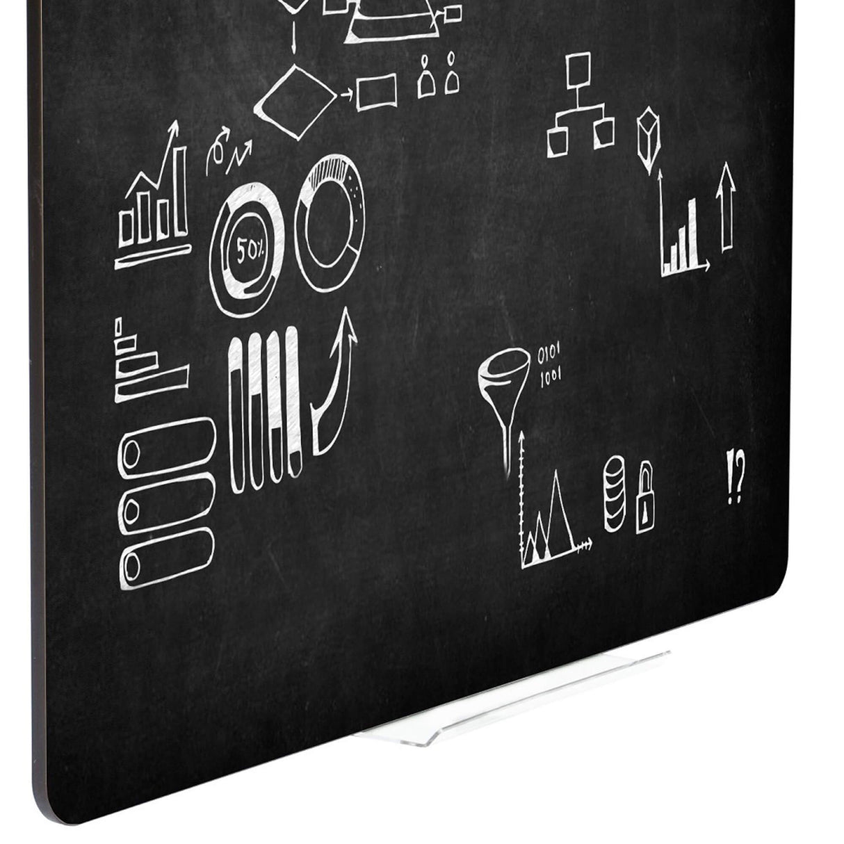 117 x 87 cm. Magnetisk, sort kridttavle uden ramme – image 3