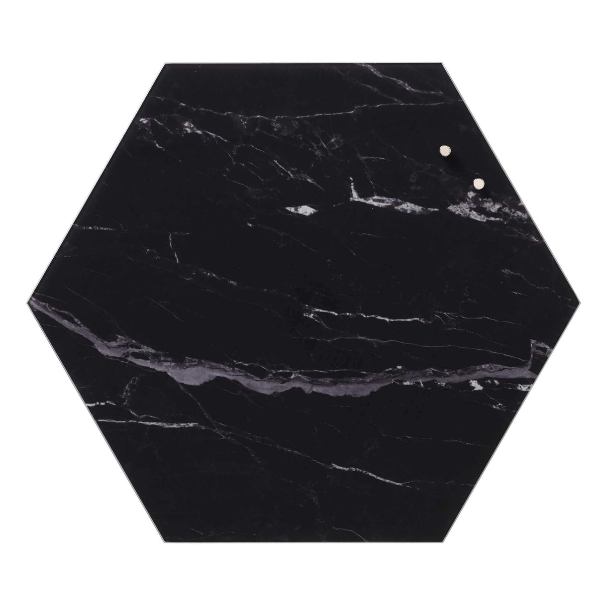 Sort Marmor Magnetisk glastavle | Hexagonal 42 cm. Sort Marmor Magnetisk glastavle  | Officely