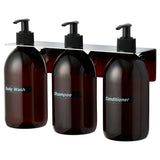 Sæbeholder / vægophæng til 3 flasker, krom – image 2