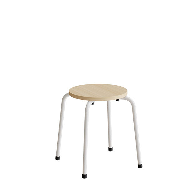 Taburet Caesar 118, birk laminat, hvidt stel – image 1