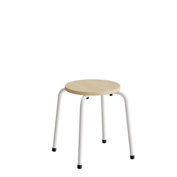 Taburet Caesar 118, massiv birk, hvidt stel – image 1