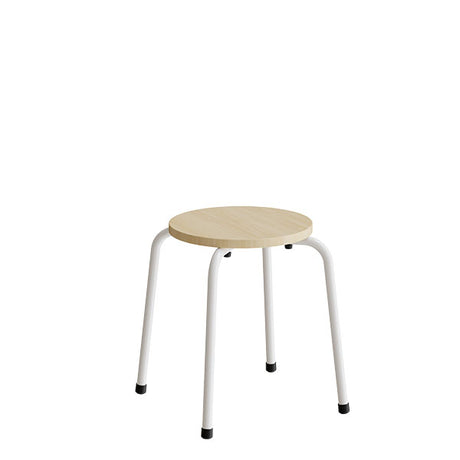 Taburet Caesar 118, massiv birk, hvidt stel