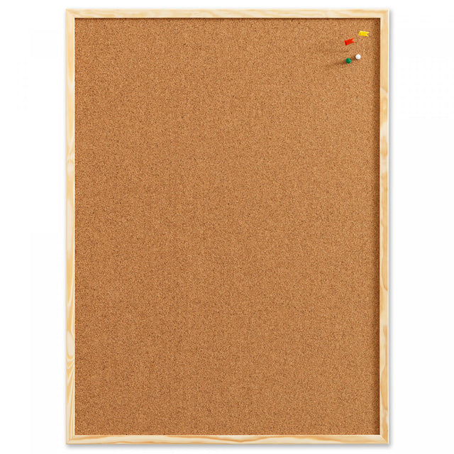 100 x 60 cm. Kork opslagstavle med træramme – image 1
