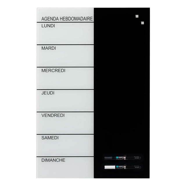 Glas uge tavle Fransk | 40 x 60 cm. Glas uge tavle Fransk  | Officely