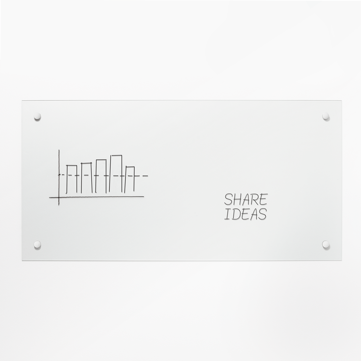 50 x 100 cm. Frosted Glastavle IKKE MAGNETISK – image 1