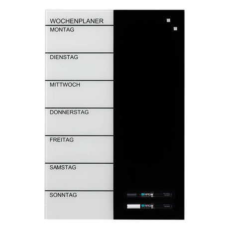 Glas uge tavle Tysk | 40 x 60 cm. Glas uge tavle Tysk  | Officely