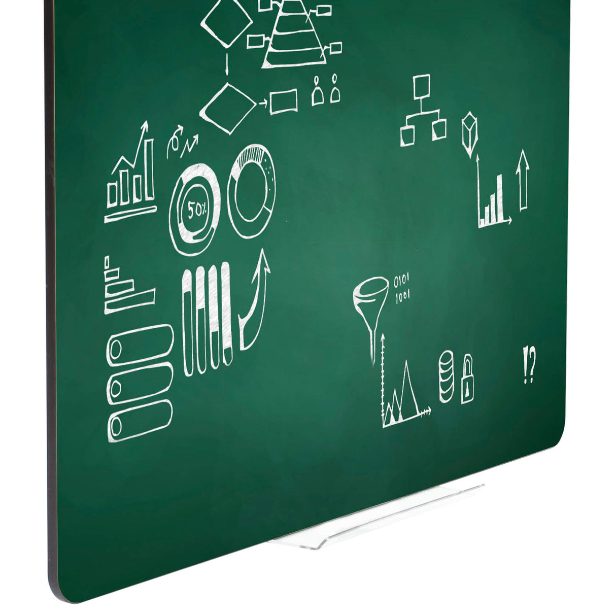 117 x 87 cm. Magnetisk, grøn kridttavle uden ramme