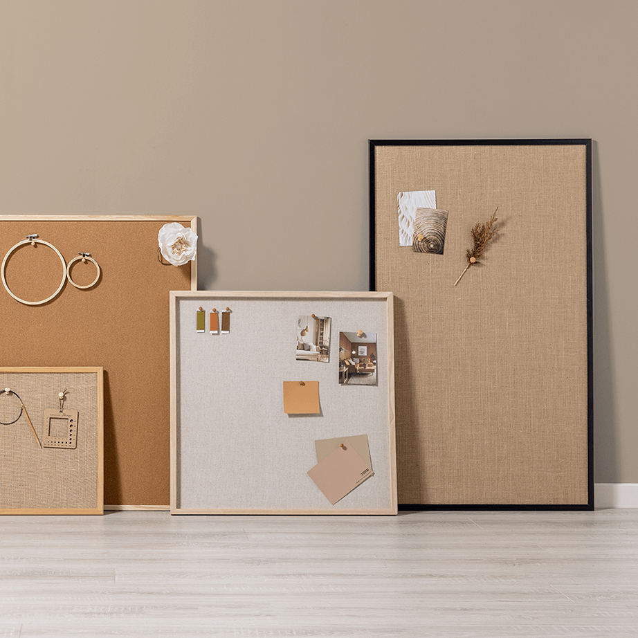 100 x 60 cm. Hessian opslagstavle med sort ramme – image 4