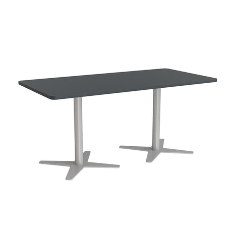 Mødebord DNA, Antracit 1600x800 mm rektangulær, Alugråt understel