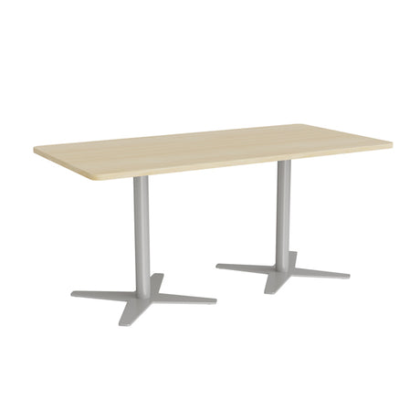 Mødebord DNA, Birk 1600x800 mm rektangulær, Alugråt understel