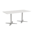 Mødebord DNA, Hvid 1600x800 mm rektangulær, Alugråt understel